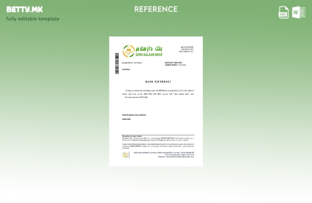 Референтен шаблон за затворање на банка во модерен стил на Сомалија Дара Салаам